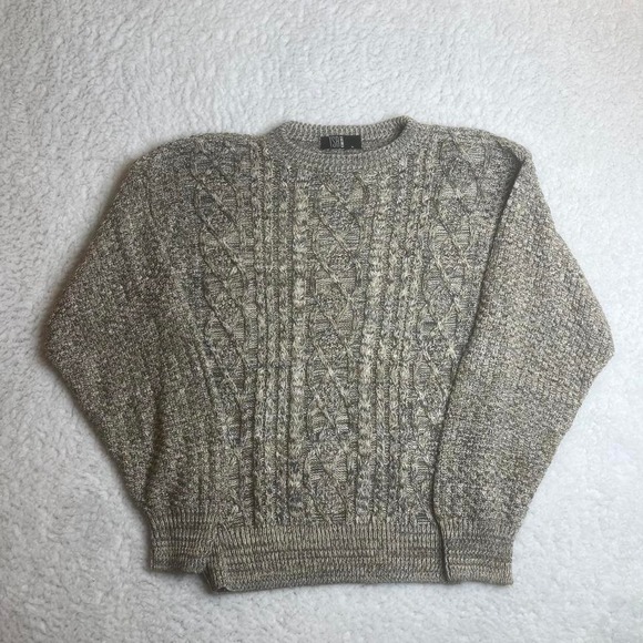 Vintage 90s cable knit sweater soft preppy 90s M - Picture 1 of 8
